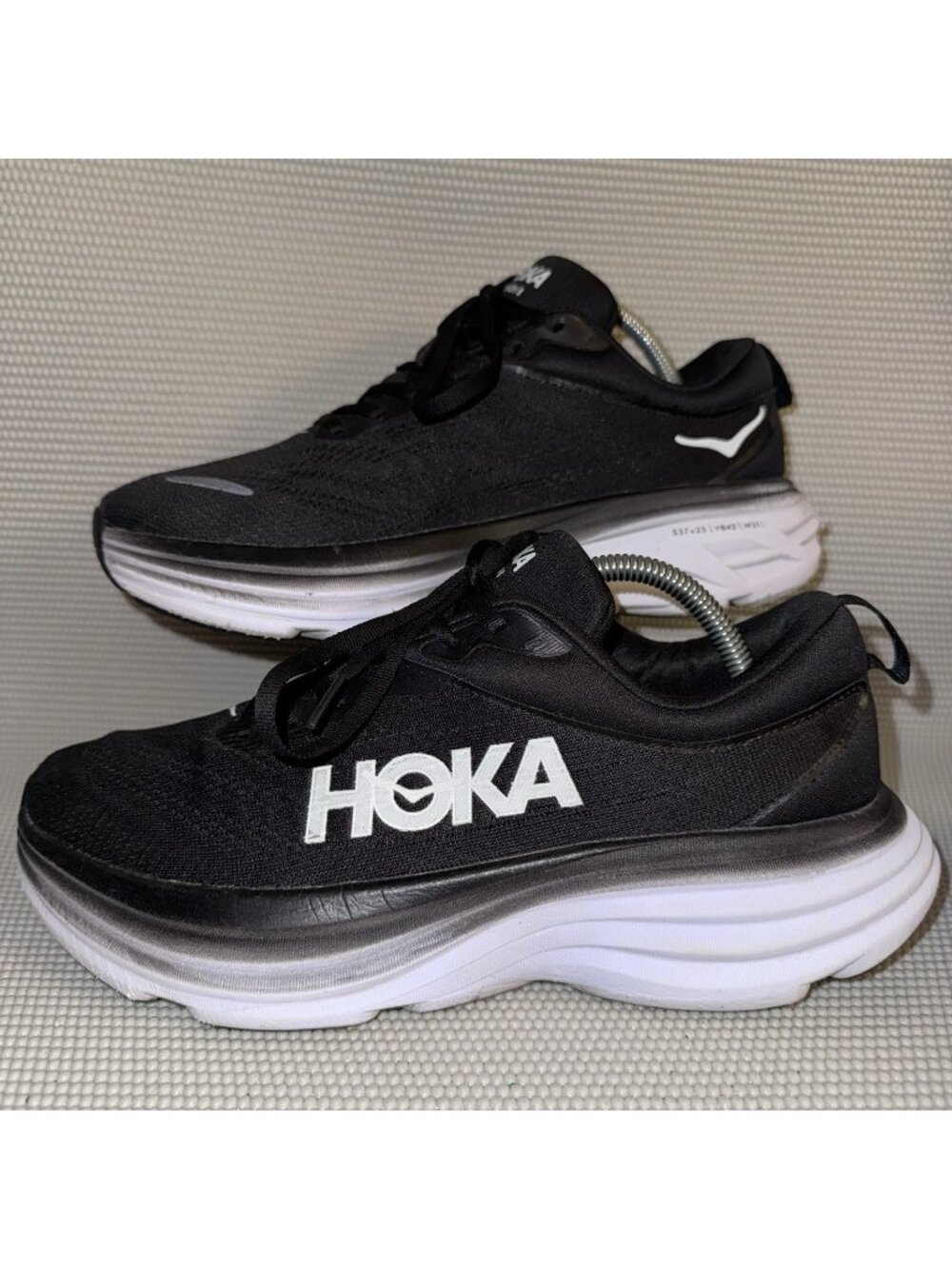 Hoka One One Black and White Running Sneakers